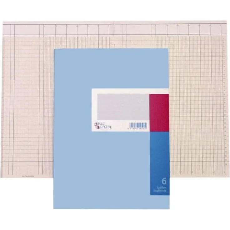 König & Ebhardt Notizbuch Spaltenbuch A4, 13 Spalten, 96 Blatt, hellblau, Fadenheftung mit Kopfleiste
