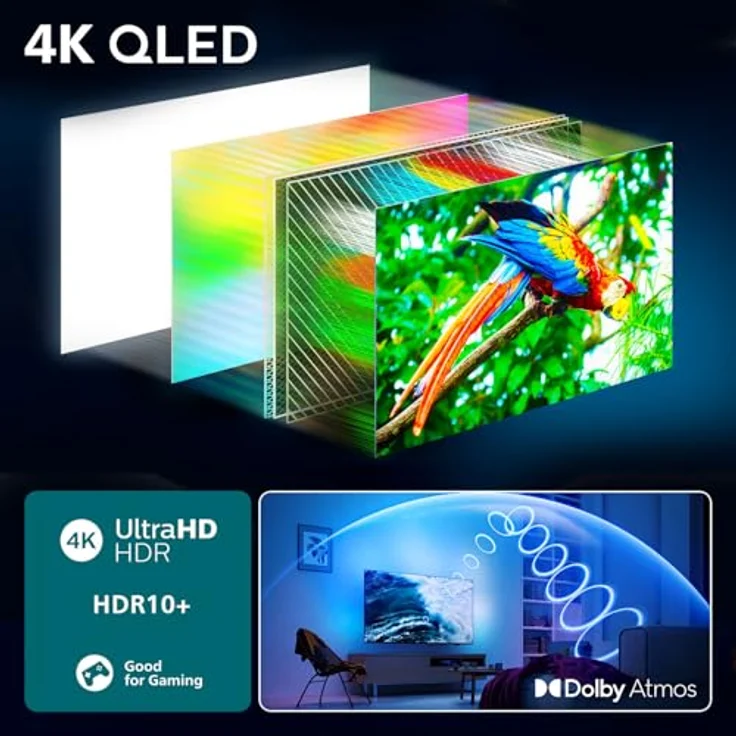 Philips Ambilight 43PUS8600, 43 Zoll 4K QLED Smart TV mit P5 Perfect Picture Engine, Titan OS, Dolby Vision und Dolby Atmos Sound – Bild 4
