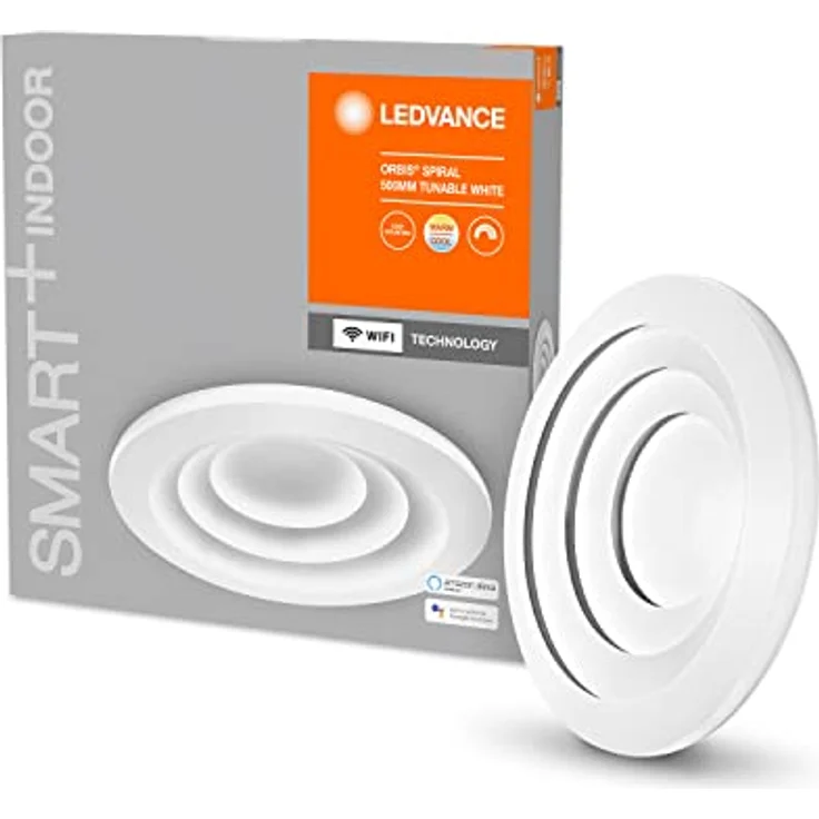 LEDVANCE SMART+ WIFI ORBIS CYLINDER Smarte LED Wand-und Deckenleuchte für Innen mit WiFi Technologie, Lichtfarbe änderbar (3000K-6500K), Weiss, 500mm, Kompatibel mit Google und Alexa Voice Control – Bild 6