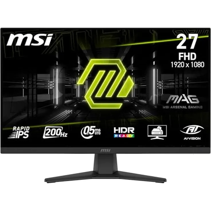 MSI MAG 272F, 27 Zoll FHD Gaming-Monitor, 200Hz, 0,5ms, HDR Ready, AMD FreeSync Premium, Eye Care, schwarz