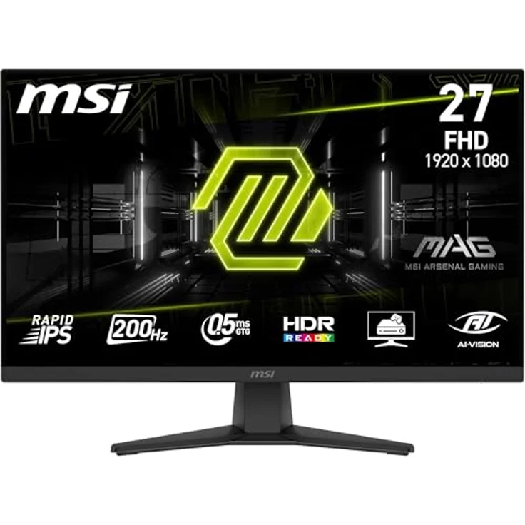 MSI MAG 272F, 27 Zoll FHD Gaming-Monitor, 200Hz, 0,5ms, HDR Ready, AMD FreeSync Premium, Eye Care, schwarz – Bild 1