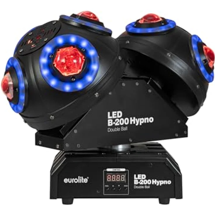 Eurolite LED B-200 Hypno Double Ball, Strahleneffekt Licht Set mit automatischem und Musikmodus, hohe Energieeffizienz – Bild 3