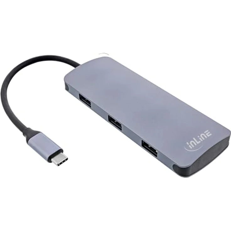 InLine 7-Port USB-C Hub, PD 3.0 100W, 4X USB-C, 3X USB-A, USB 3.2 Gen.2, 10 Gb/s Datenübertragung, OTG-Funktion, Multiport Splitter/Verteiler, für Laptop, PC, MacBook und mehr, 35392C – Bild 1