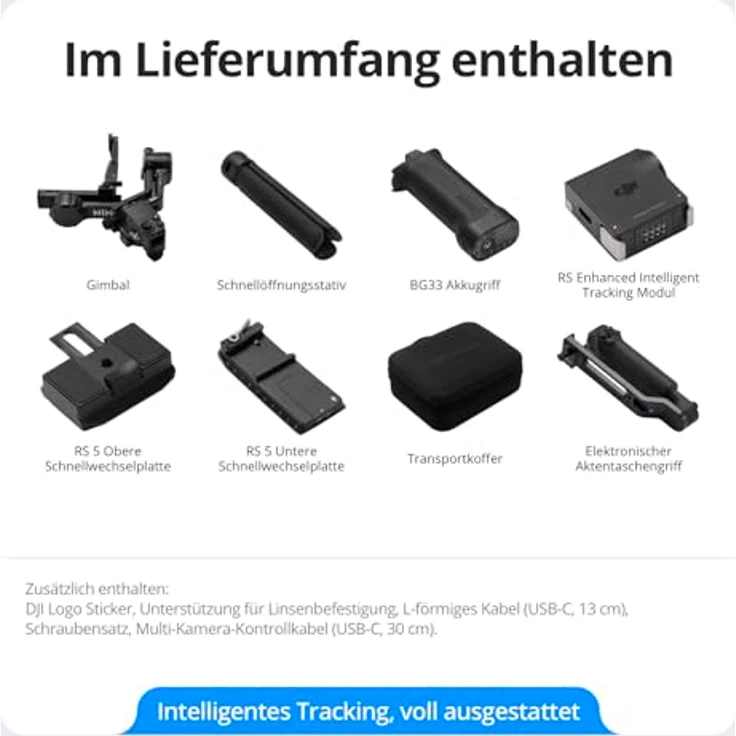 DJI RS 5 Combo, Gimbal mit intelligentem Tracking, Aktentaschengriff und 3 kg Nutzlast – Bild 10