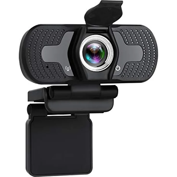 TELLUR - Full HD Basic Webcam, 1080p/30fps, Autofokus, automatische Korrektur der Beleuchtung, integriertes Mikrofon, 97° Winkel, Datenschutz, Kabel 1,5m, USB, Farbe: Schwarz