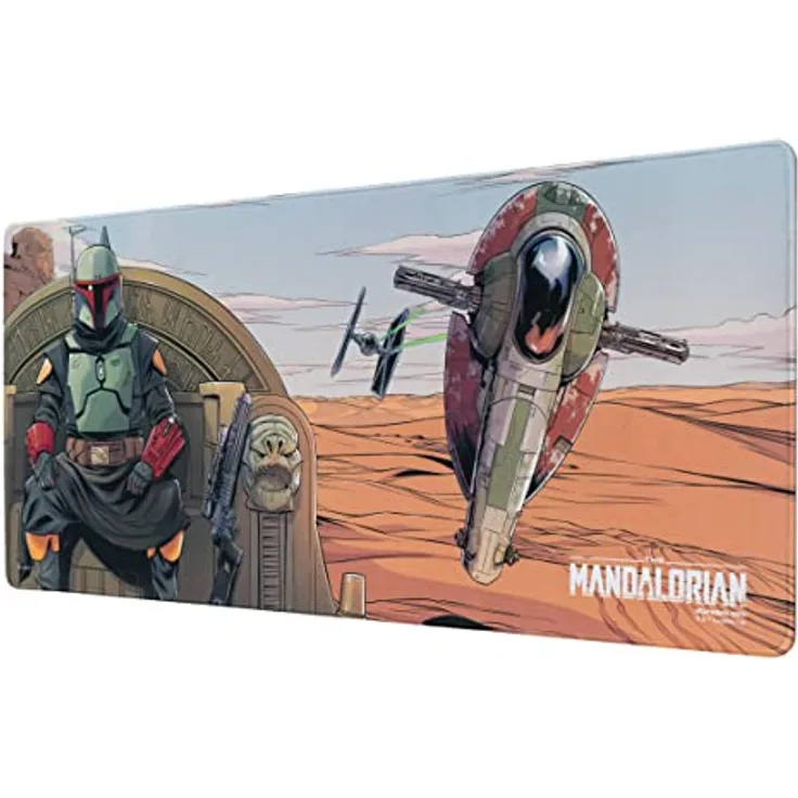 Grupo Erik Gaming Mauspad XXL The Mandalorian Boba Fett, rutschfest, wasserabweisend, 80 x 35 cm, verstärkte Kanten, Star Wars Fanartikel