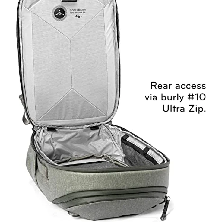 Peak Design Travel Backpack I (Fotorucksack, 30 l), Kameratasche, Grün - Robuster Tagesrucksack für kürzere Reisen und den Alltag, wasserdichtes Material aus recyceltem Nylon, inklusive Laptop- und Tabletfach – Bild 5