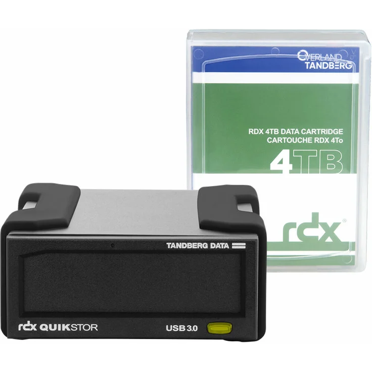 Overland Tandberg RDX QuikStor, externes RDX-Laufwerk mit USB 3.0 und 4 TB Medium, hohe Übertragungsraten bis 260 MB/s, stoßresistent