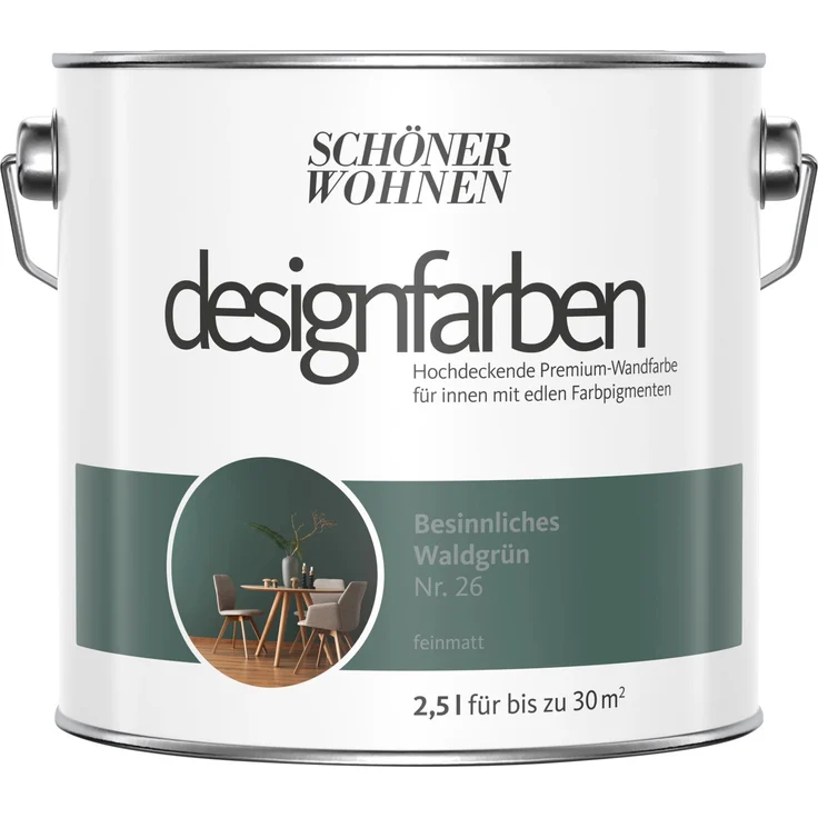 Schöner Wohnen Designfarben Besinnliches Waldgrün matt 2,5 l