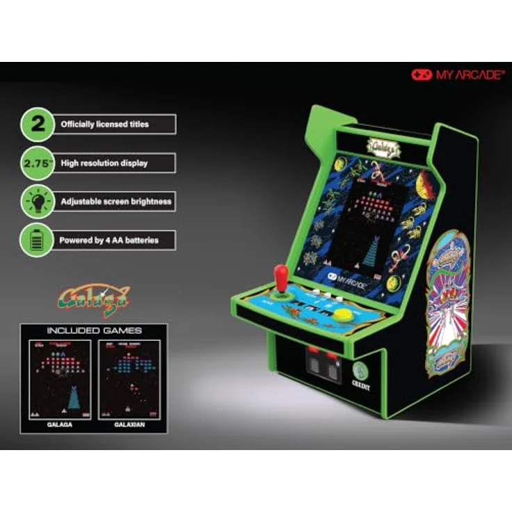 My Arcade GALAGA MICRO PLAYER PRO, Retro-Arcade-Automat 6.8 mit 2-in-1 GALAGA Shooter-Gameplay – Bild 3