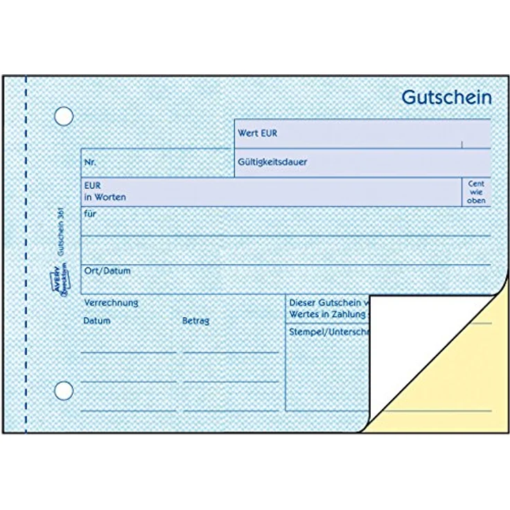 Avery Zweckform Formularblock Gutschein A6 quer, fälschungssicher, 2x50 Blatt mit Ausfüllhilfe – Bild 3