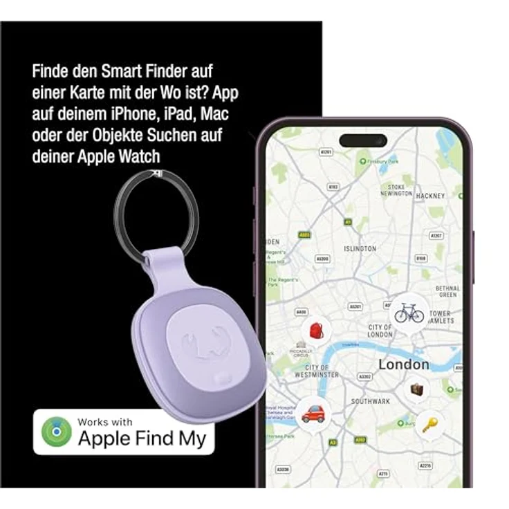Fresh 'n Rebel Smart Finder, Schlüsselfinder mit Lautsprecher, IP67 staub- und wasserdicht, kompatibel mit Apple Wo Ist? (iOS), 3-Pack (DL/BR/SG) – Bild 2