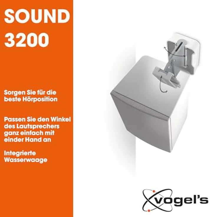 Vogel's SOUND 3200 Universeller Lautsprecher Wandhalterung 5kg, Auch geeignet für Denon Home 150, weiß (1x) – Bild 4