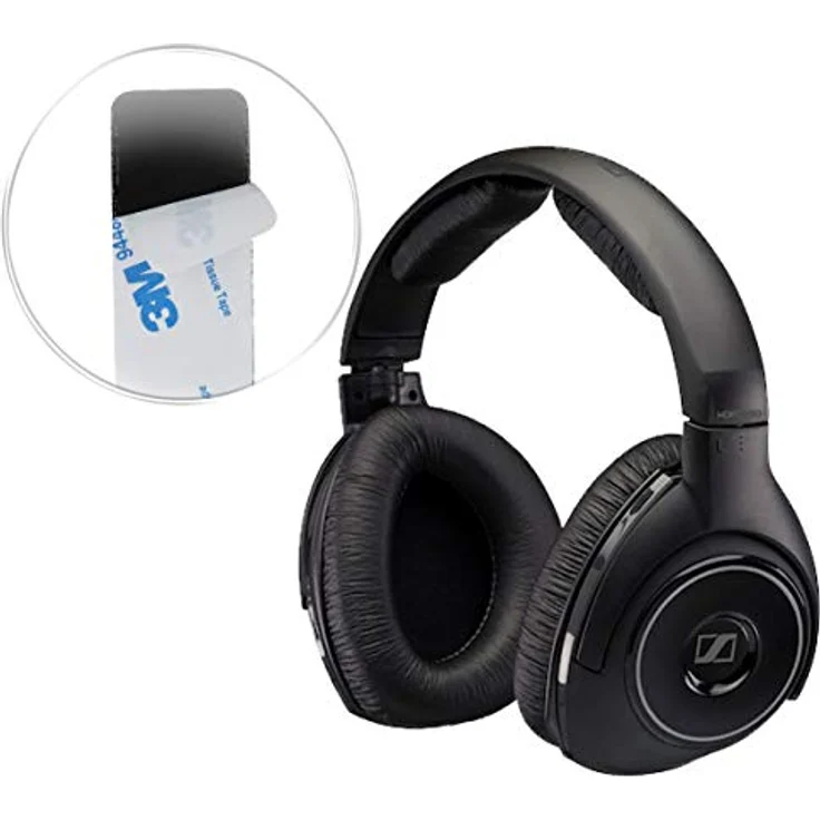 kwmobile 2X Bügelpolster kompatibel mit Sennheiser RS160 / RS170 / RS180 - Kunstleder Kopfbügel Polster Kopfhörer in Schwarz – Bild 2