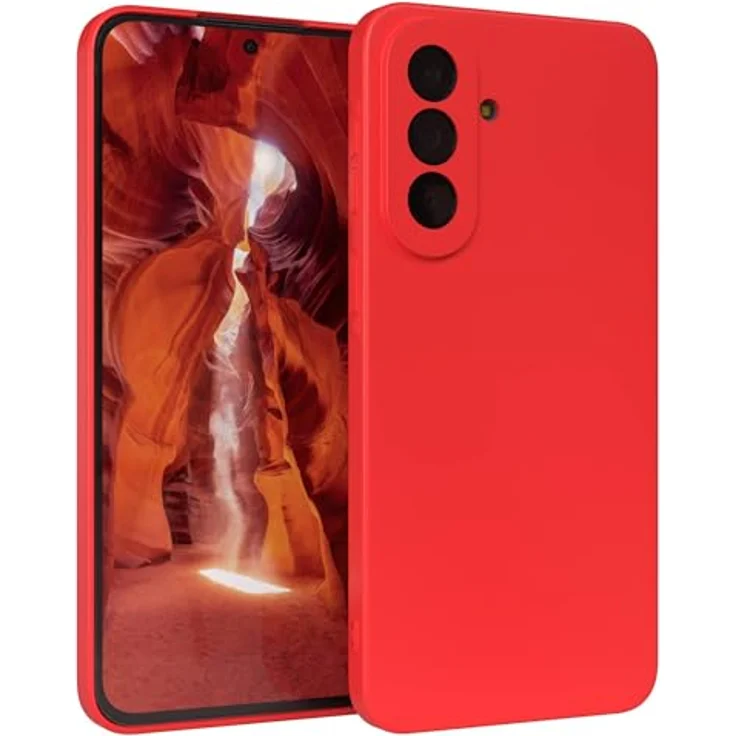 EAZY CASE Silikonhülle für Galaxy A57, mattrote stoßfeste Schutzhülle mit Kameraschutz, dünn und leicht, TPU Phone Bumper – Bild 1