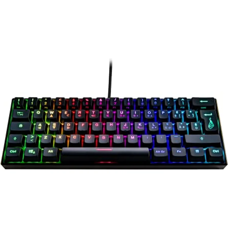 Surefire Kingpin M1 60% Mechanische Gaming Tastatur Italienisch, Gaming Keyboard klein & mobil, RGB-Tastatur mit Beleuchtung, 100% Anti-Ghosting-Tasten, italienisches Layout QWERTY