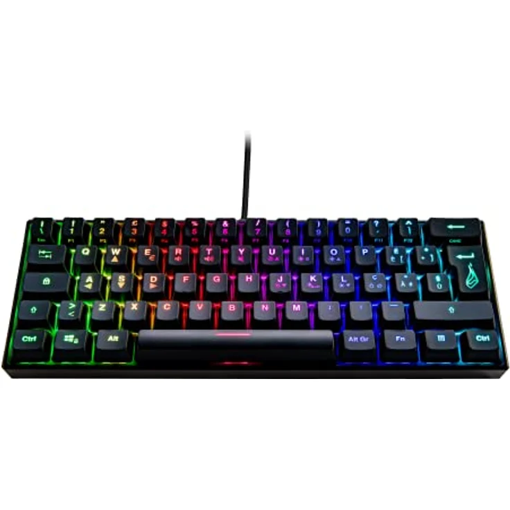 Surefire Kingpin M1 60% Mechanische Gaming Tastatur Italienisch, Gaming Keyboard klein & mobil, RGB-Tastatur mit Beleuchtung, 100% Anti-Ghosting-Tasten, italienisches Layout QWERTY – Bild 1