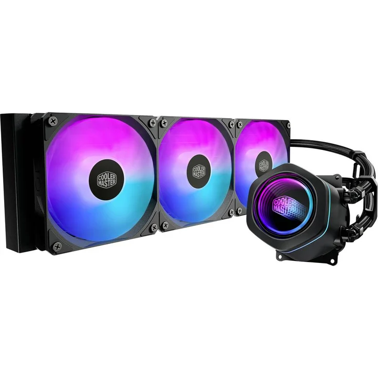 Cooler Master MasterLiquid Core Nex 360 Black, Wasserkühler mit Zweikammerpumpe und Infinity-Mirror-Design
