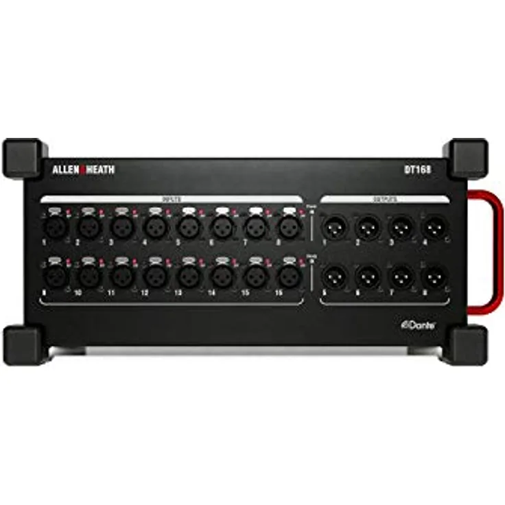 Allen & Heath DT168, Dante I/O Expander mit 16 XLR Input, 8 XLR Output, tragbares Stagebox-Design, 96kHz/48kHz