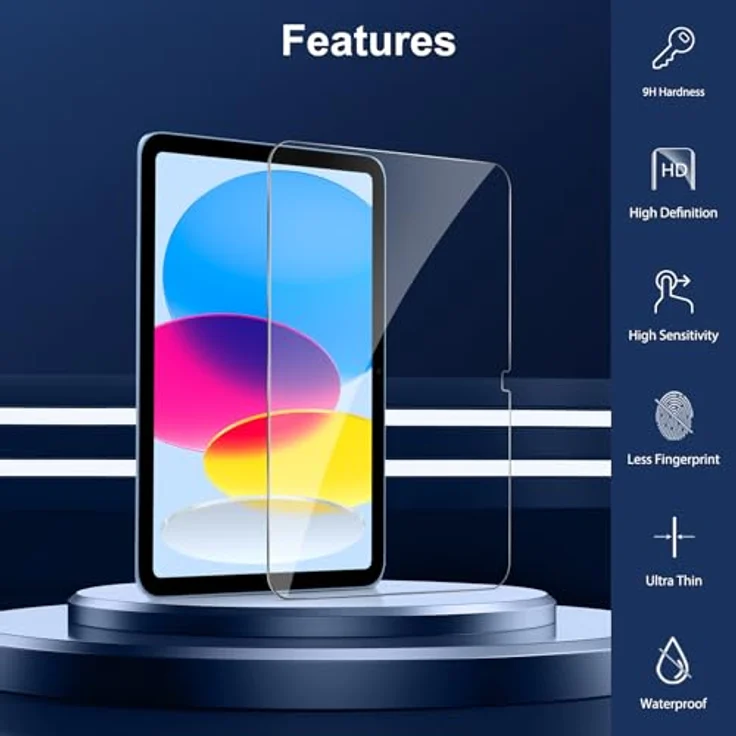 SPARIN Schutzfolie 2 Stück für iPad 11/10. Generation, 11 Zoll (A16) 2025 / 10,9 Zoll 2022, 9H Härte, kratzfestes, gehärtetes Glas, HD-Klarheit – Bild 3