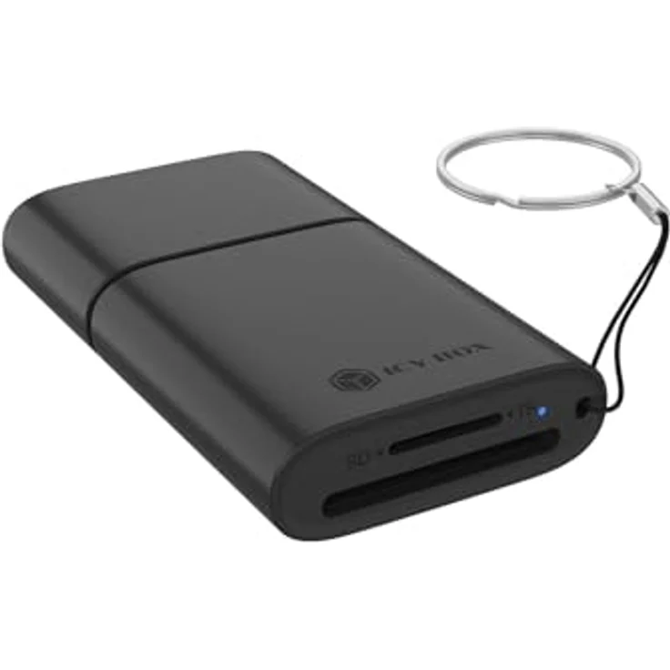 ICY Box IB-CR204-CU3, 2-in-1 Kartenleser USB-C/A für SD & microSD bis 2 TB, 5 Gbit/s, kompakt und mobil, Plug & Play mit LED-Anzeige – Bild 1