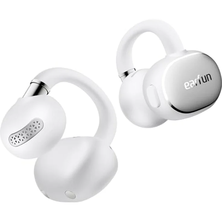 EarFun Clip 2 Weiß Open-Ear Bluetooth-Kopfhörer, Clip-On Earbuds, Hi-Res Audio mit LDAC, 12-mm-Titan-Treiber, 40 Std. Akku, IP55 – Bild 1