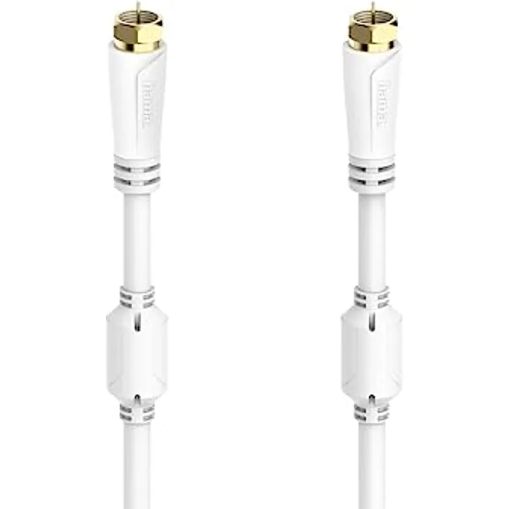 Hama 00205253, Antennenkabel 5 m, F-Stecker auf F-Stecker, Weiß, versandkostenfrei