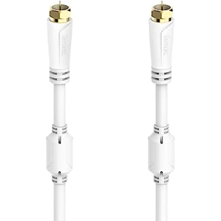 Hama 00205253, Antennenkabel 5 m, F-Stecker auf F-Stecker, Weiß, versandkostenfrei – Bild 1