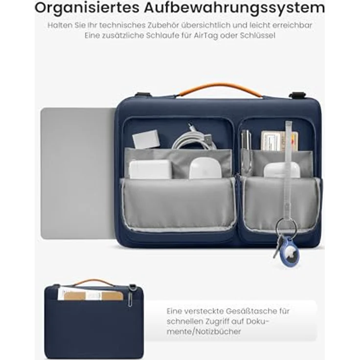 tomtoc 360 Protective Laptop Schultertasche 13-13.5 Inch dunkelblau – Bild 4