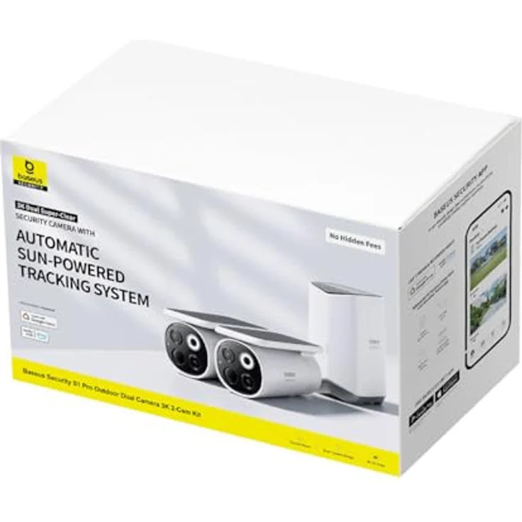 Baseus S1 Pro Videoüberwachungsset, Kabellos, 3K Auflösung, IP67, Solarpanel mit Nachführsystem, HomeStation H1 + 2 Kameras – Bild 4