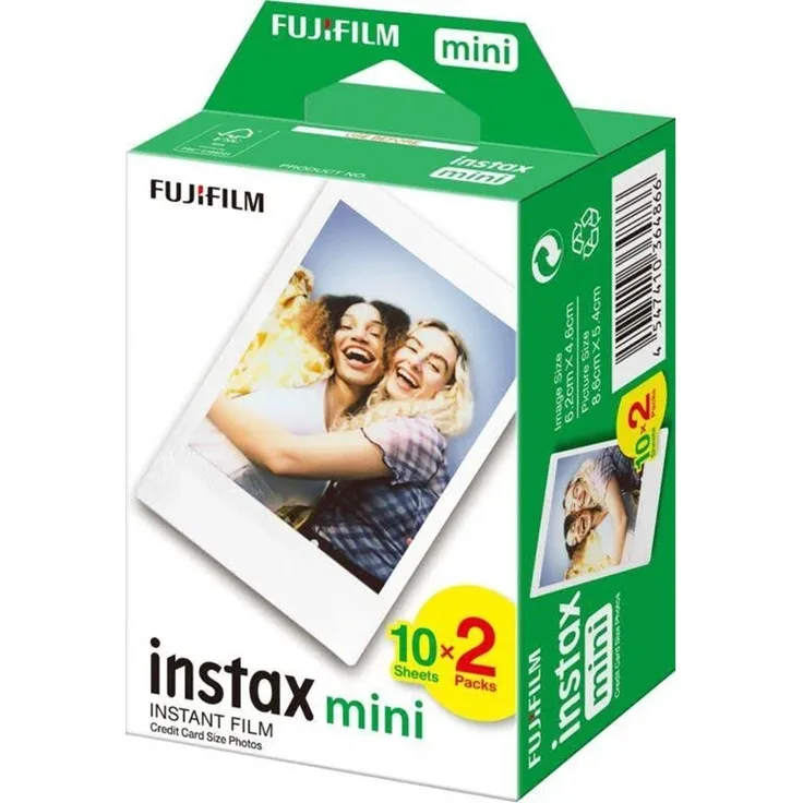 Fujifilm INSTAX Mini Film, Instant-Farbfilm mit 20 Belichtungen, ISO 800, 2 Kassetten