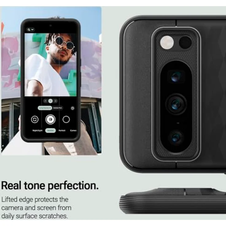Caseology Parallax für Google Pixel 8 Pro Hülle, [3D Hexa-Würfel Design], Militärstandard Fallschutz - Matt Schwarz – Bild 5