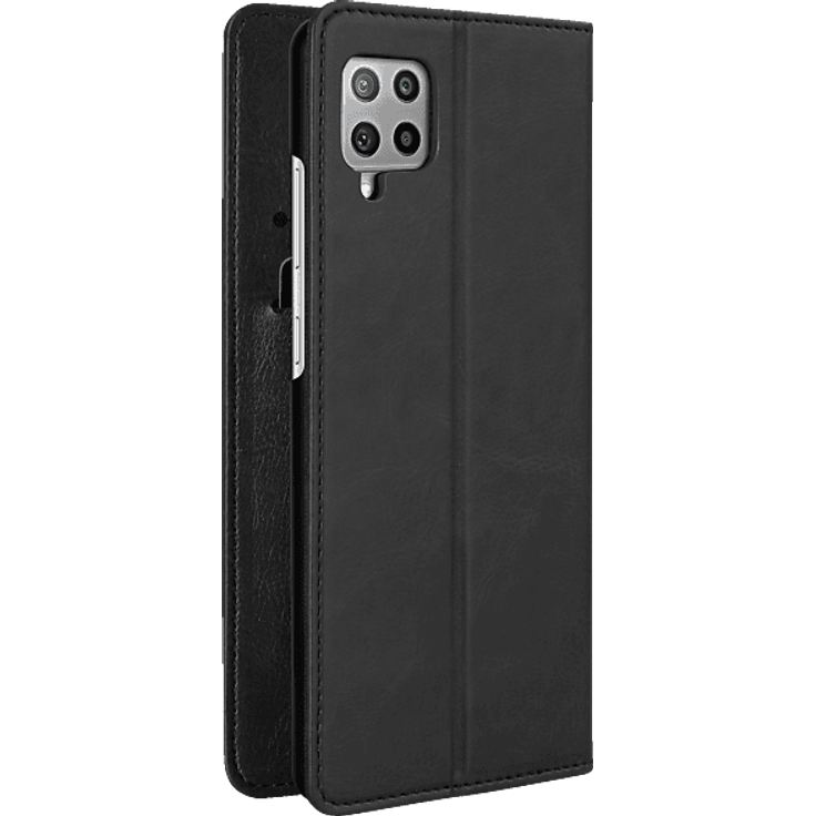ISY ISC-3113 Bookcover für Samsung Galaxy A42, Schwarz, PU-Leder, Magnetverschluss, klappbar