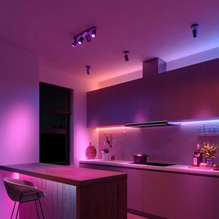 CALEX WLAN LED Deckenlampe, 4 Flammig Spot, Schwenkbar, kompatibel mit Amazon Alexa, Oval, Schwarz – Bild 3