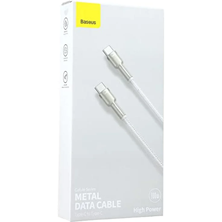 Baseus Cable Cafule Metal - Type C to Type C - PD 100W 2 m (CATJK-D02) white – Bild 6