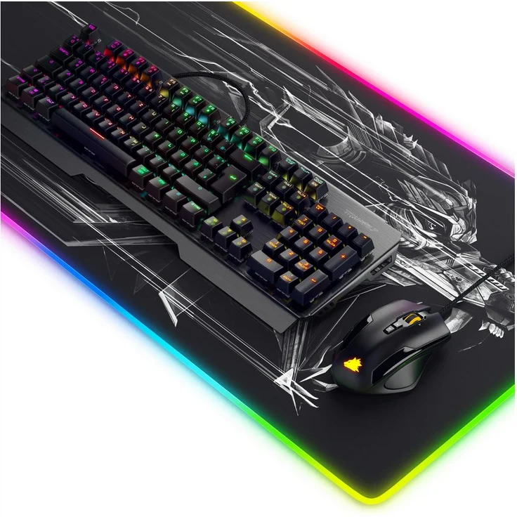 Titanwolf Alumar & Specialist Gaming Bundle, mechanisches Keyboard, 10800dpi Maus & XXL Mauspad, schwarz, Anti-Ghosting, LED 19 Modi, programmierbare Tasten