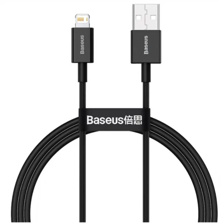 Baseus Superior USB-Lightning Kabel 2,4A, 1m, Schwarz - Schnelles Laden & Datenübertragung bis 480 Mbps
