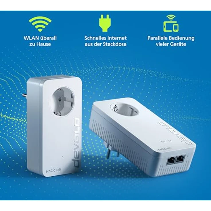 devolo Magic 2 2400 WiFi ac next Starter Kit: Weltweit schnellstes Powerline-Adapter-Set mit bester Mesh-WLAN-ac-Funktion, ideal für Streaming (2400 Mbit-s, 2x Gigabit LAN-Anschlüsse, G.hn) – Bild 4