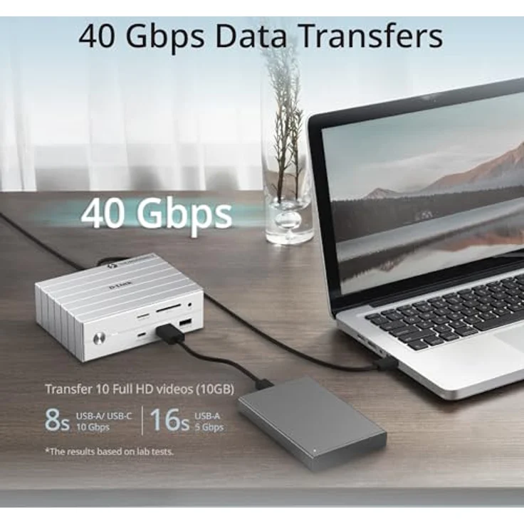 D-Link DUF-E01/E 14-in-1 Docking Station mit Thunderbolt 4, 135 Watt Ladeleistung und RJ45 Gigabit Ethernet Anschluss – Bild 5