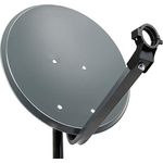 Premium X PXS45 Satellitenschüssel 45cm Stahl Anthrazit SAT Spiegel mit LNB Tragarm und Masthalterung, Offset-Gewinn: 33.5 dB, UltraHD 4K UHD/HDTV/HDTV/HD/DIGITAL