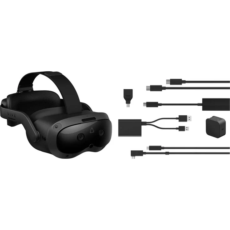 HTC Vive Focus Vision Consumer Edition, VR-Headset mit 128GB, inklusive Vive Wired Streaming Kit und Controller, Schwarz
