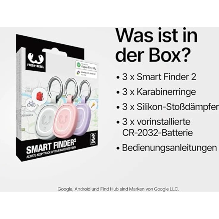 Hama Schlüsselfinder 4er Set, Bluetooth Item Finder für Apple "Wo ist"-App, Weiß – Bild 9