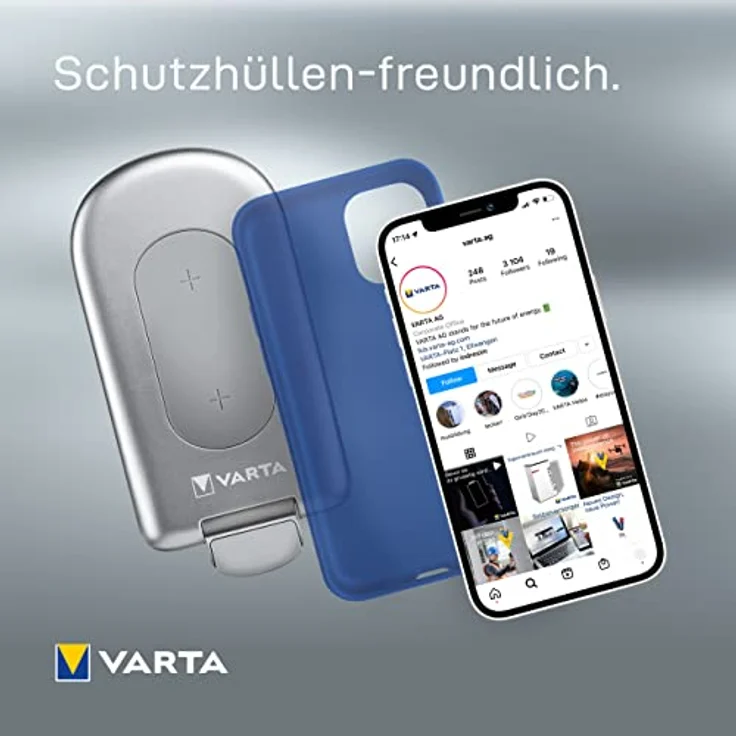 VARTA Ultra Fast Wireless Charger 15W Qi-Ladegerät (kabellos) Silber – Bild 4