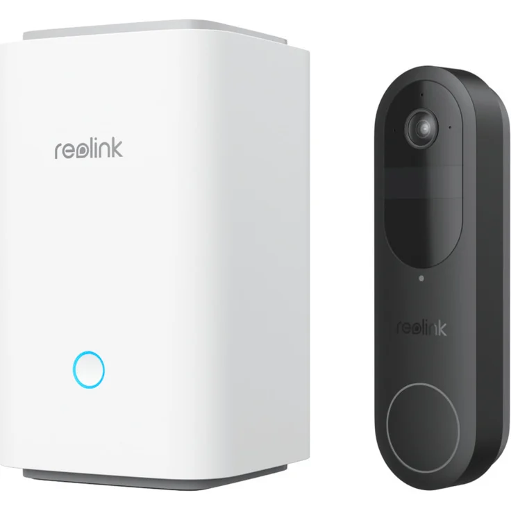 Reolink D340B Türklingel + Hub 1, Überwachungskamera mit 1:1 Seitenverhältnis und smarter Erkennung, weiß