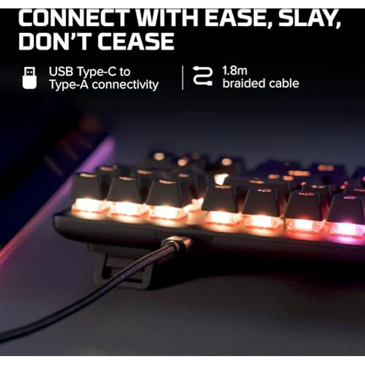 HyperX HX-KB7AQX-US Alloy Origins Core, RGB Mechanische Gaming Tastatur, Tenkeyless, HyperX Aqua, (QWERTY - US Layout) – Bild 2