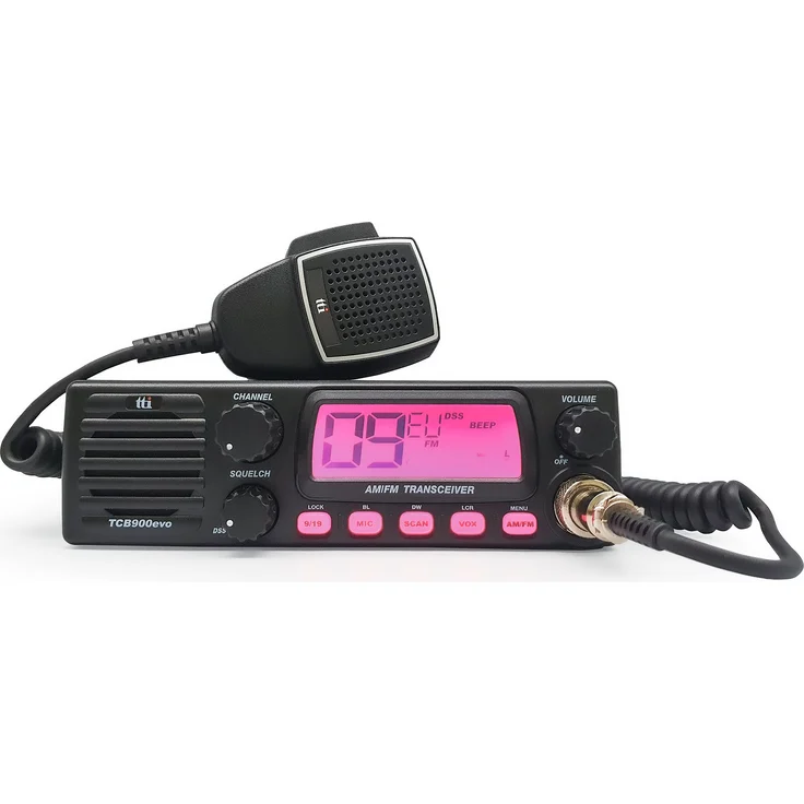 TTi TCB-900 EVO, CB-Funkgerät mit DSS, SQ, Dual Watch, Mic Gain, 12V-24V, Bluetooth-Dongle-Anschluss, schwarz