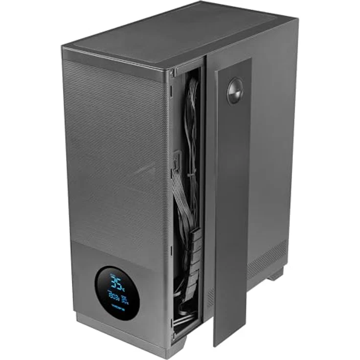 Tacens 2sagitta20, Midi Tower PC-Gehäuse in Schwarz, ATX/Micro ATX/ Mini-ITX, gehärtetes Glas, verbesserte Kühlung, 7 Erweiterungsslots – Bild 2