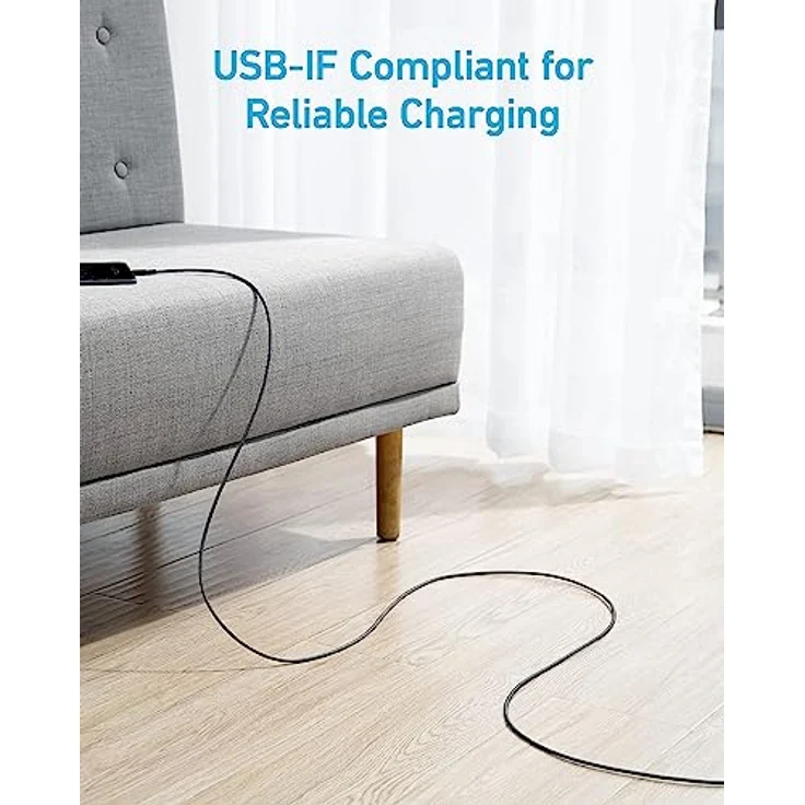 Anker USB C Kabel 2er Set, [3m] Nylon Geflochtenes Schnellladekabel, USB auf USB C für Samsung Galaxy S24/S23/S22 Ultra, iPhone 16/15/14 Pro Max, iPad und MacBook – Bild 2