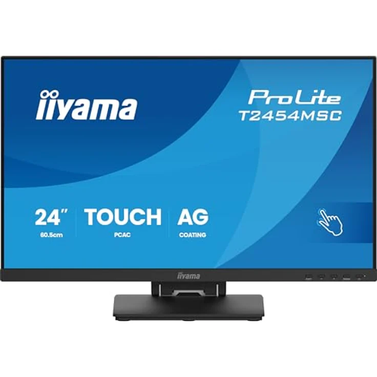 iiyama Prolite T2454MSC-B3AG, 23,8" Full-HD IPS Touchscreen-Monitor, 10-Punkt Multitouch, HDMI, DP, USB 3.2, Höhenverstellung, schwarz – Bild 2