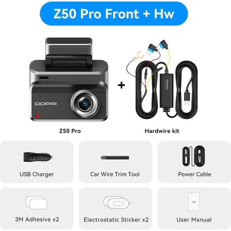 StarTech Z50 Pro Dashcam, 4K UHD Frontkamera mit 3-Zoll-IPS-Display, 5-GHz-WLAN, GPS und ADAS
